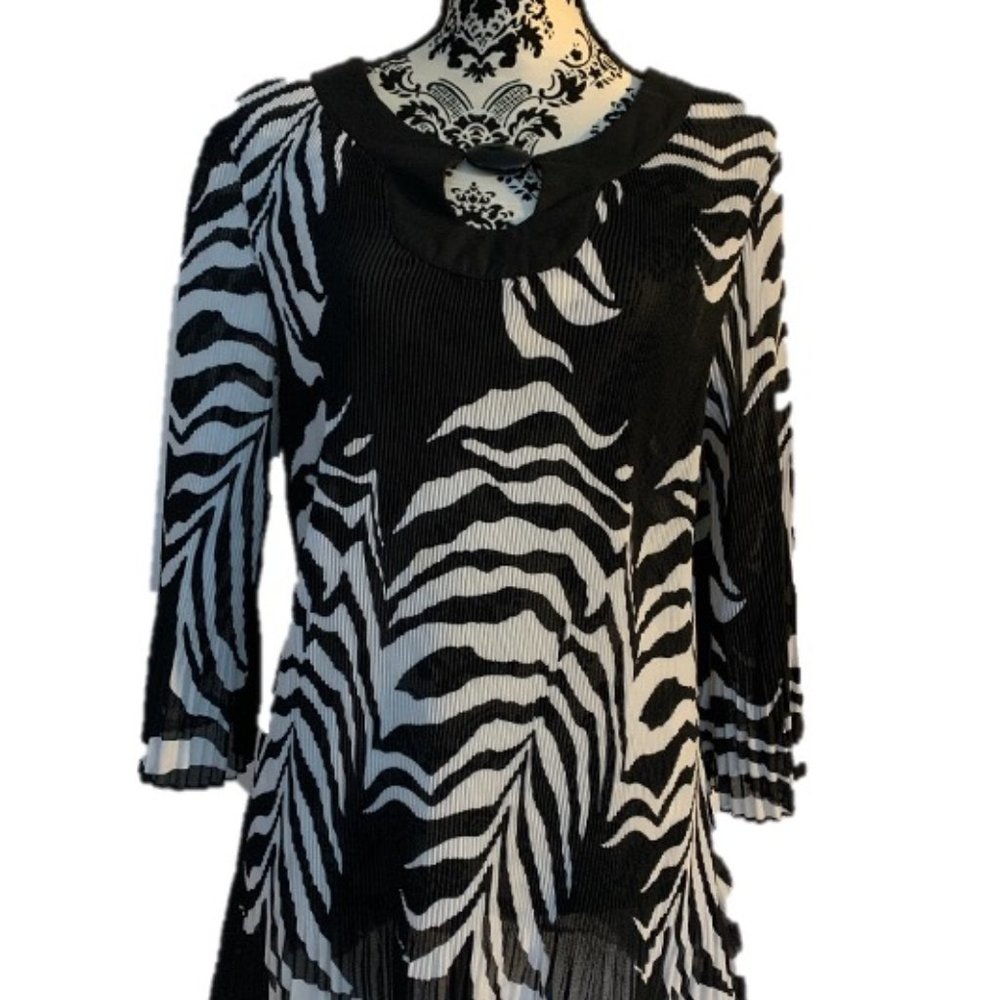 Black and White accordion tunic